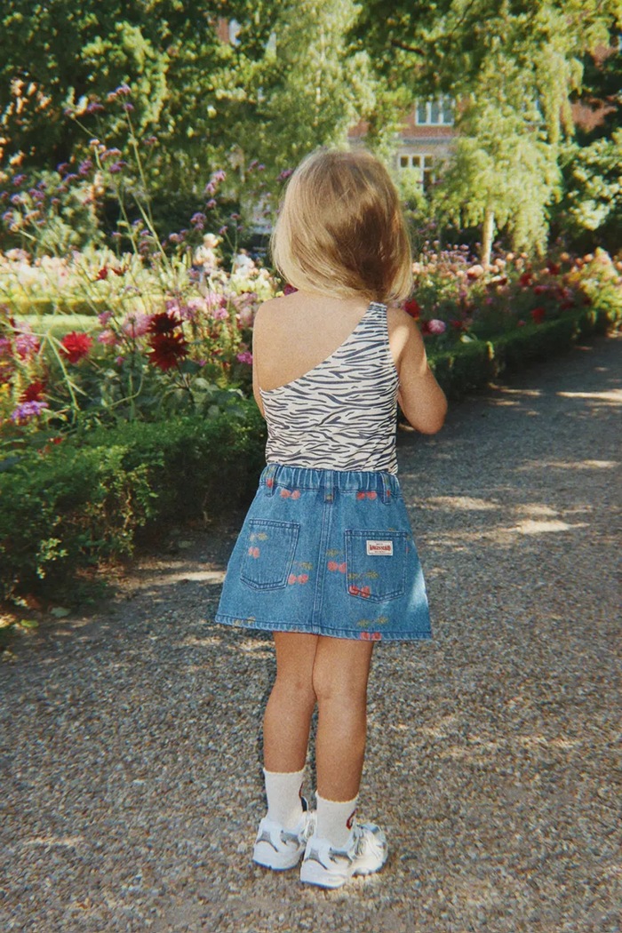 Konges Sløjd trapézos farmer szoknya MAGOT PRINTED SKIRT GOTS sötétkék KS105610.PPY2