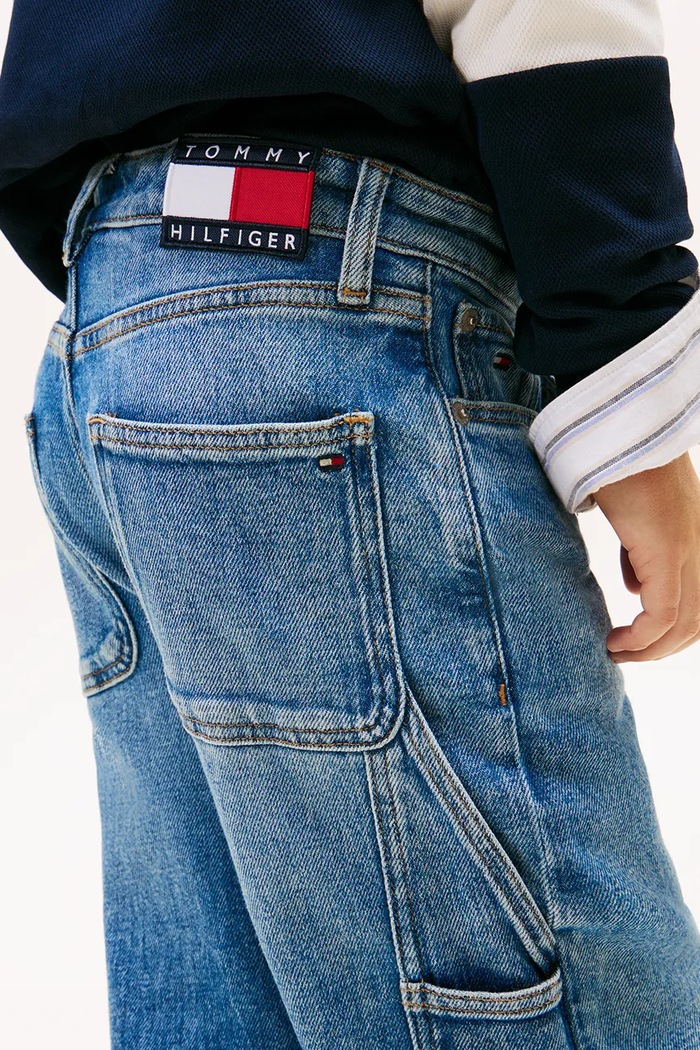 Detské rifle Tommy Hilfiger HERITAGE FLAG BAGGY KB0KB10343.128.176.PPY2 modrá