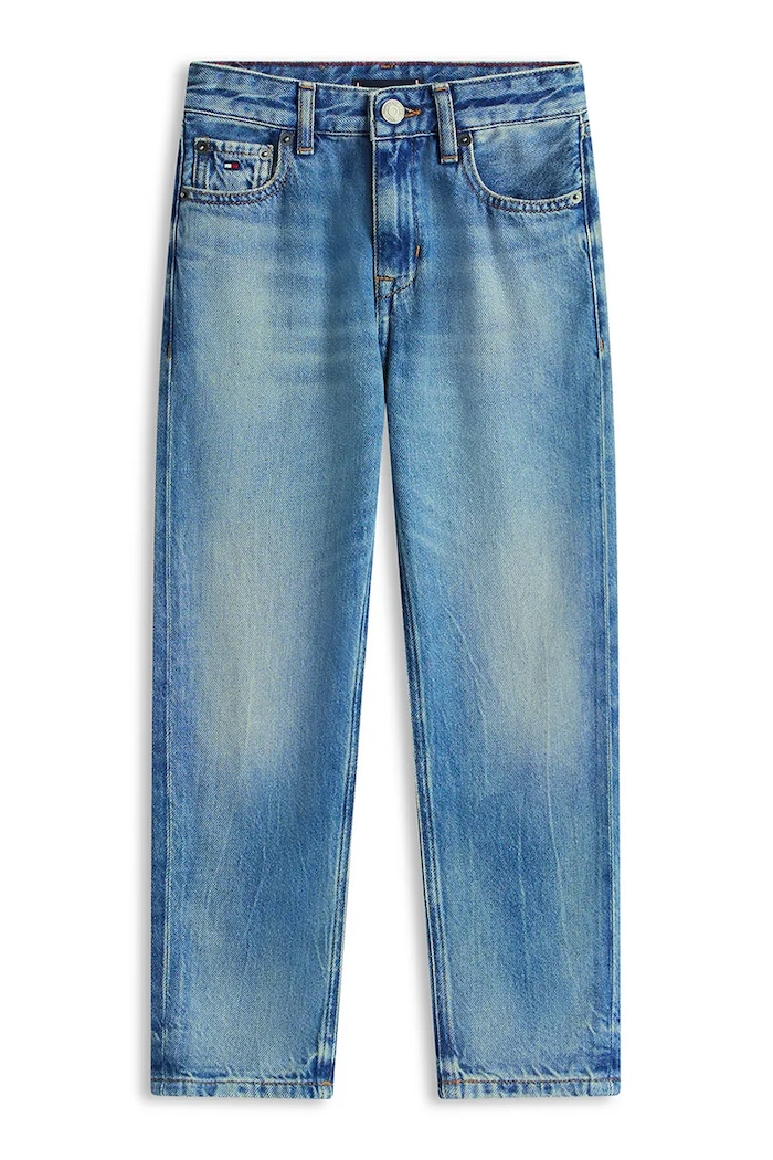 Tommy Hilfiger jeansy straight dziecięce ARCHIVE KB0KB10221.116.122.PPY2 niebieski SS26
