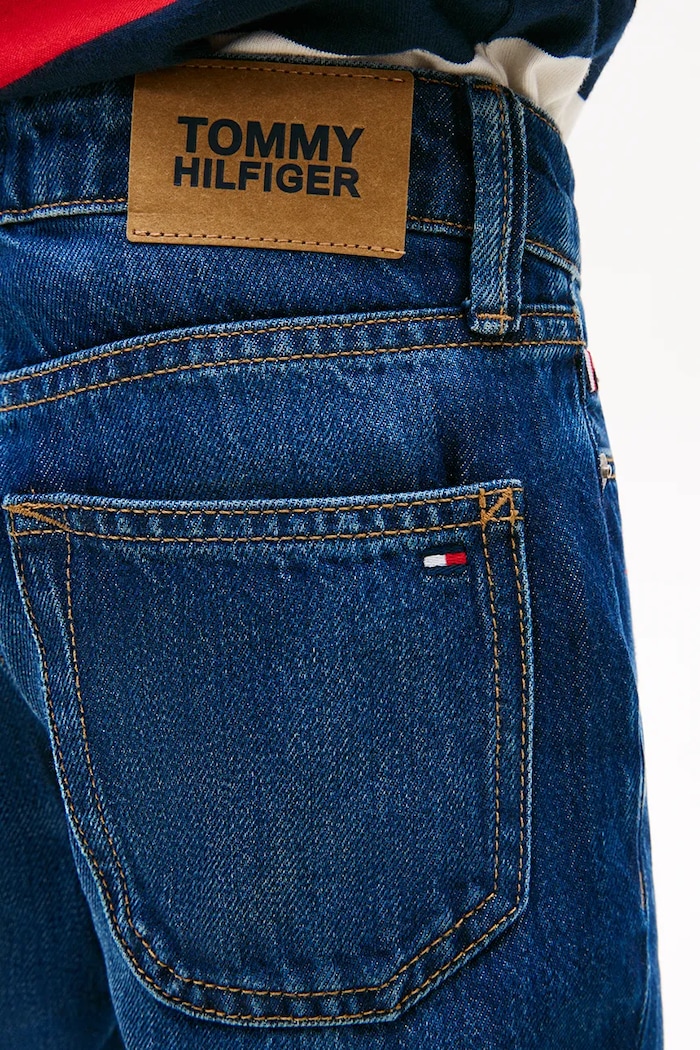 Tommy Hilfiger rifle regular detské STRAIGHT KB0KB10399.128.176.PPY2 tmavomodrá