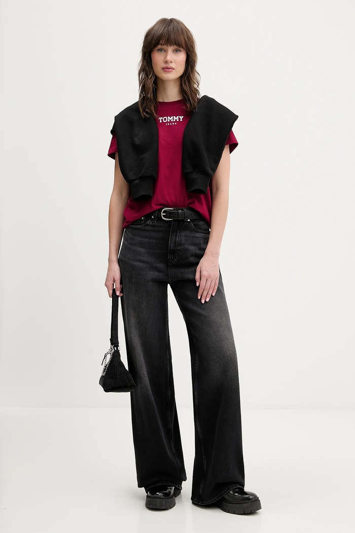 Τζιν παντελόνι Tommy Jeans DW0DW22453 μαύρο SS26