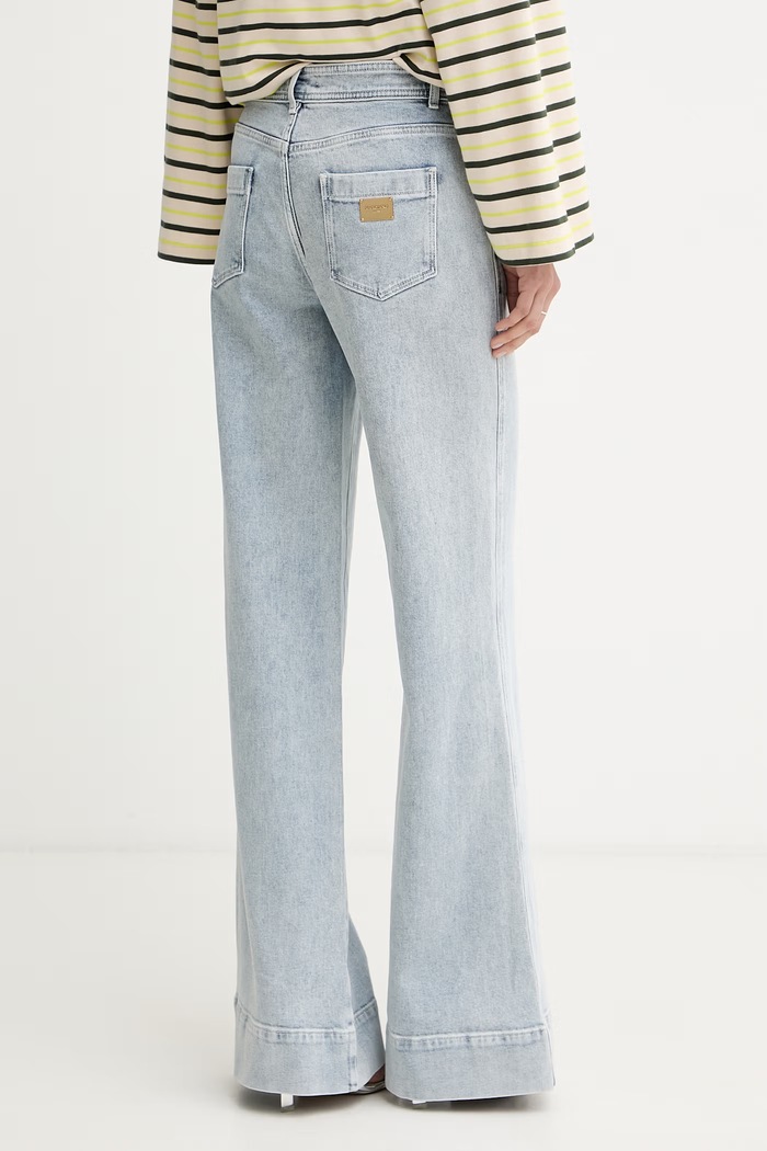 Îmbrăcăminte Marciano by Guess blugi wide leg pentru femei ALYSSA G6GA05.D1039 albastru