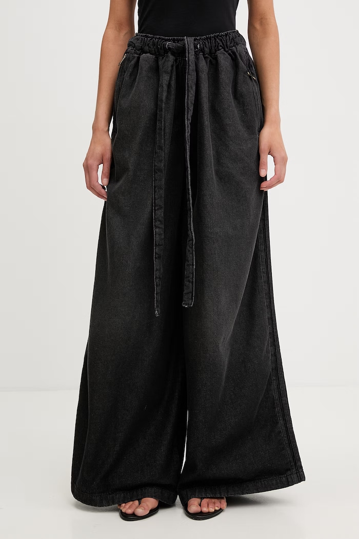 adidas Originals blugi wide leg pentru femei Essentials negru KD3919