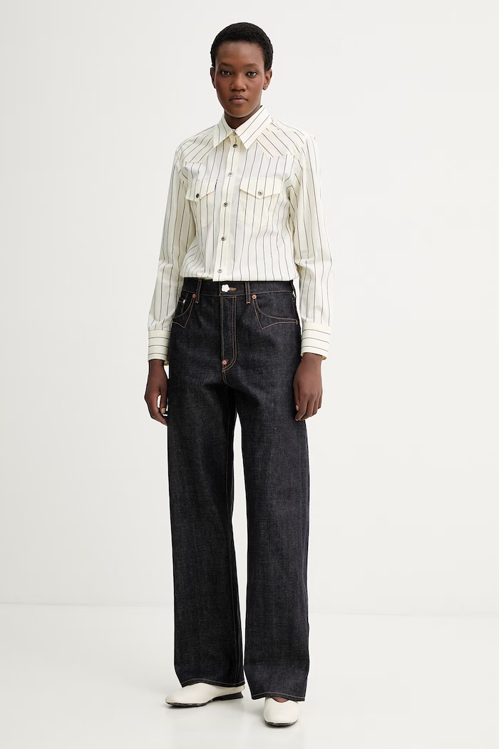 Bavlnené rifle Kenzo FG52DP2366Q0 tmavomodrá SS26