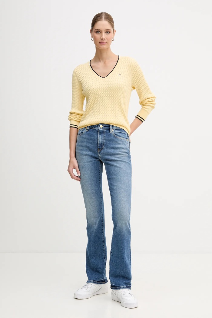 Kavbojke Tommy Hilfiger WW0WW47701 modra SS26