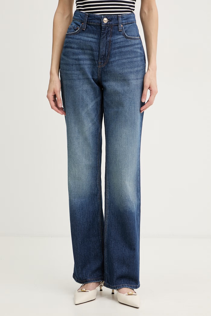 Guess blugi straight pentru femei bleumarin W6RA33.D6831