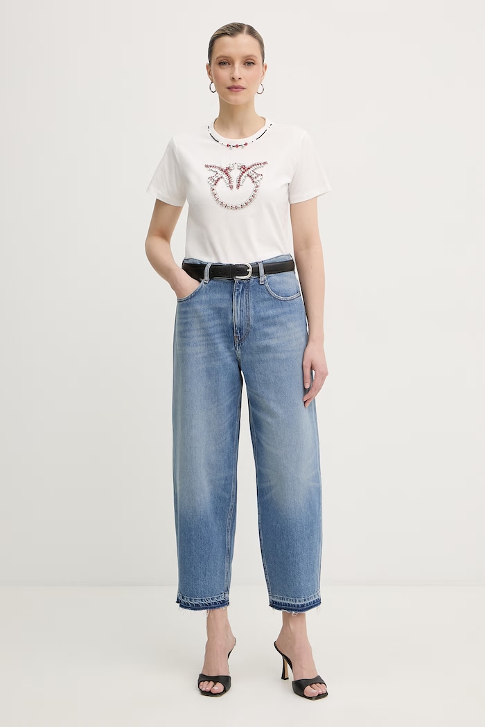 Pinko blugi relaxed fit pentru femei 103857.A341 albastru SS26