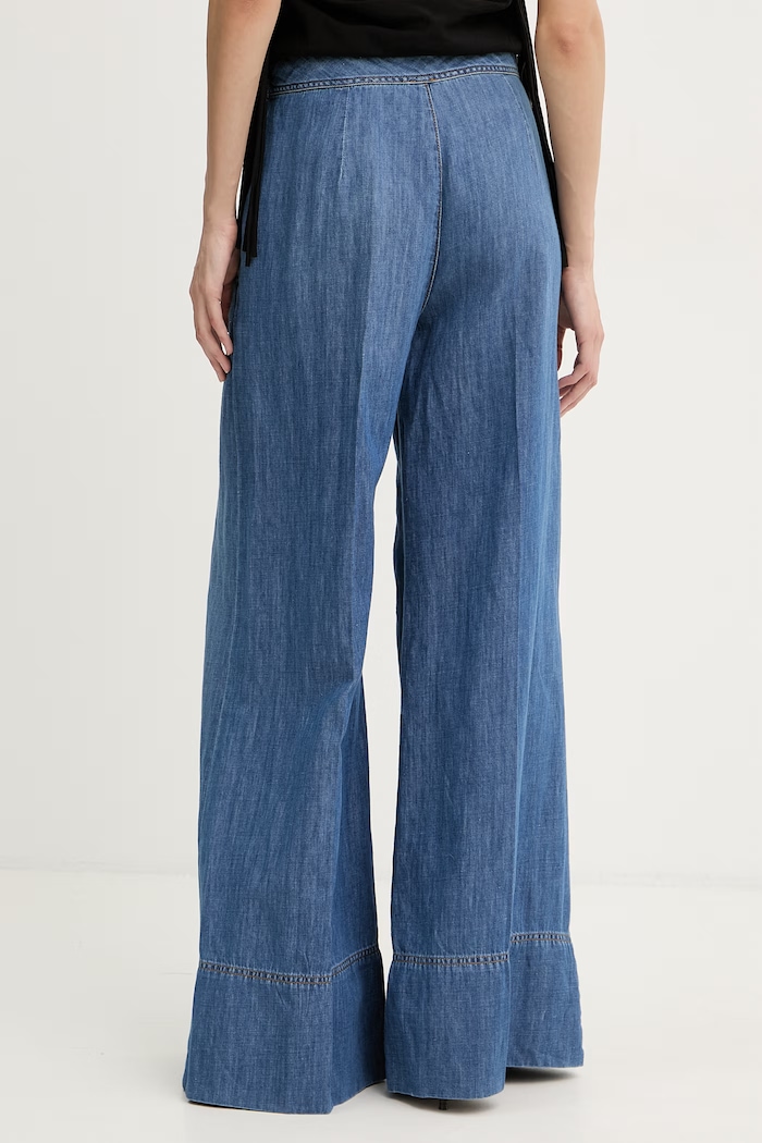 Odzież Pinko jeansy wide leg damskie 106398.A33J niebieski