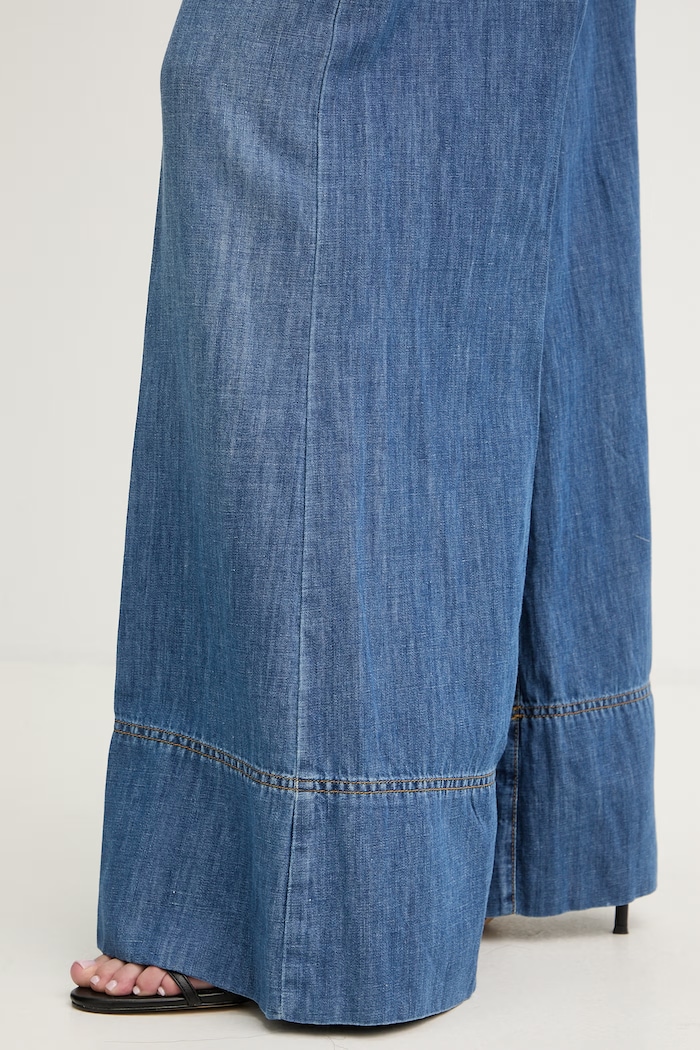 Pinko jeansy wide leg damskie niebieski 106398.A33J