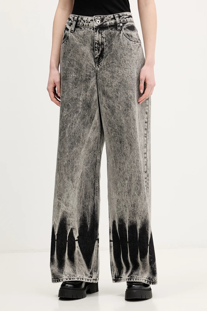 Τζιν παντελόνι Karl Lagerfeld Jeans χαμηλή γκρί B1W10081