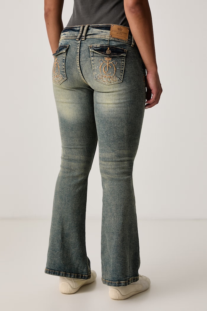Oblačila Juicy Couture Flare kavbojke ženske JCDJE225955 modra