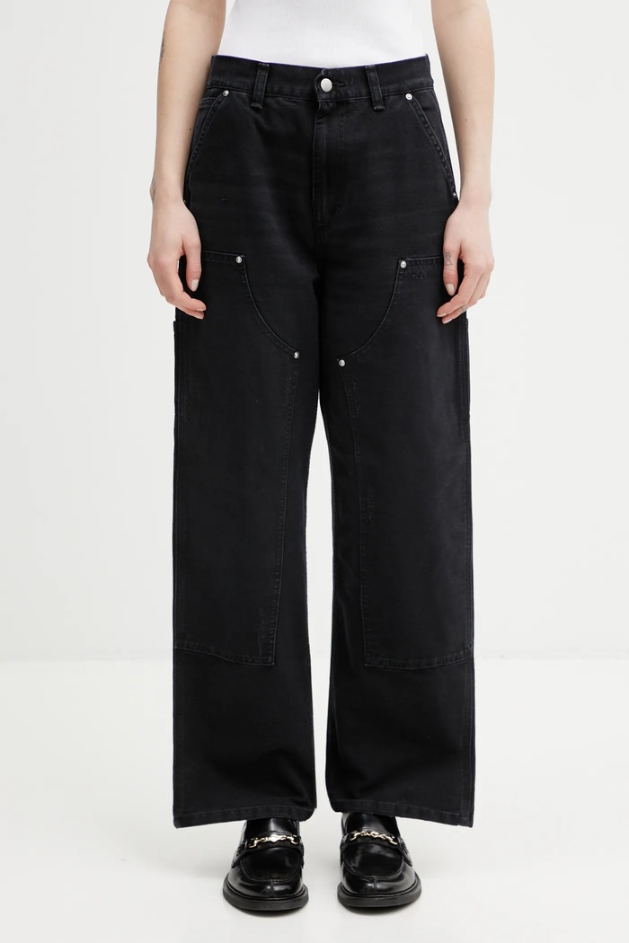 Джинсы Carhartt WIP W Brandon Double Knee Pant высокая чёрный I036352.89B7