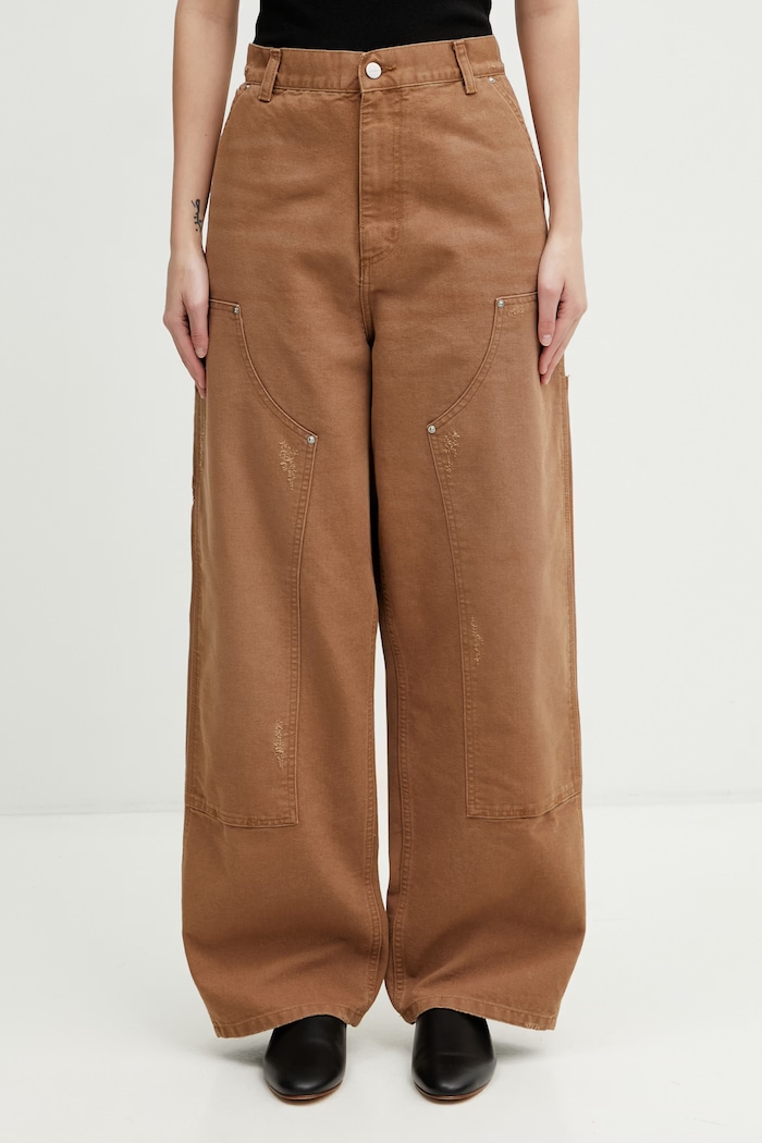 Carhartt WIP W Brandon Double Knee Pant παντελόνι cargo βαμβακερό γυναικείο καφέ I036352.HZB7