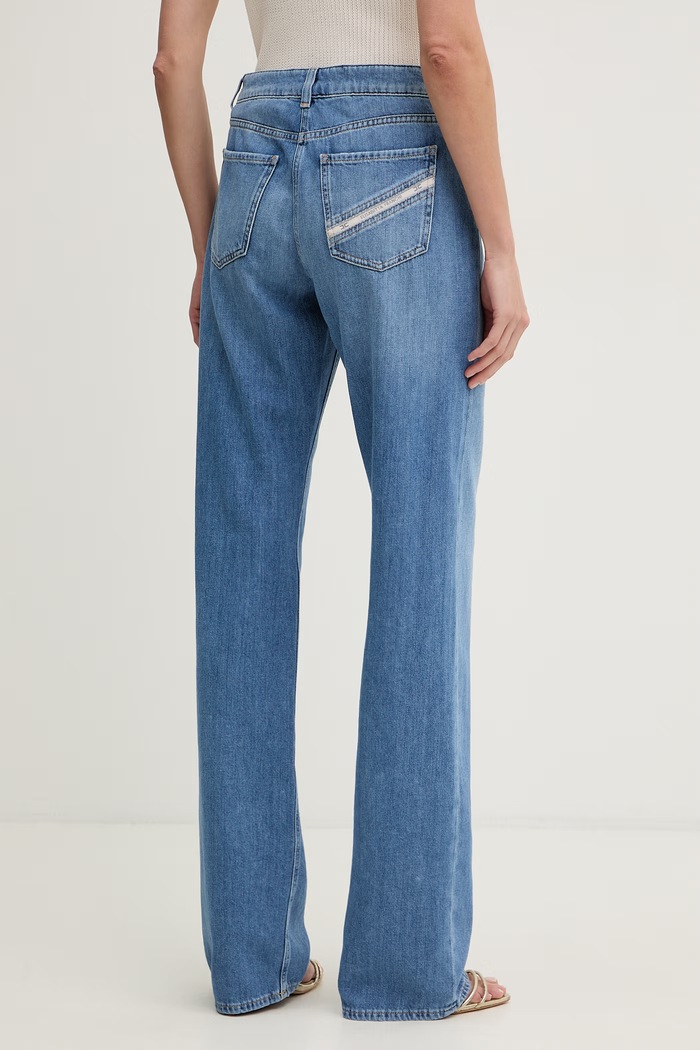 Oblečenie Elisabetta Franchi rifle rovné dámske PJ21I61E2 modrá