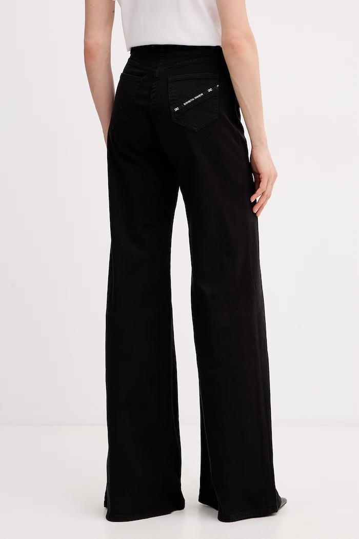 Îmbrăcăminte Elisabetta Franchi blugi wide leg pentru femei PJ23N61E2 negru