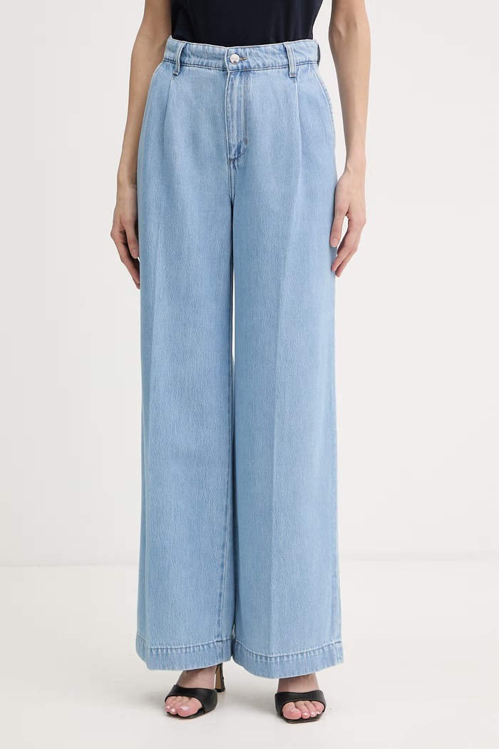 Liu Jo blugi wide leg pentru femei albastru UA6170.DS079