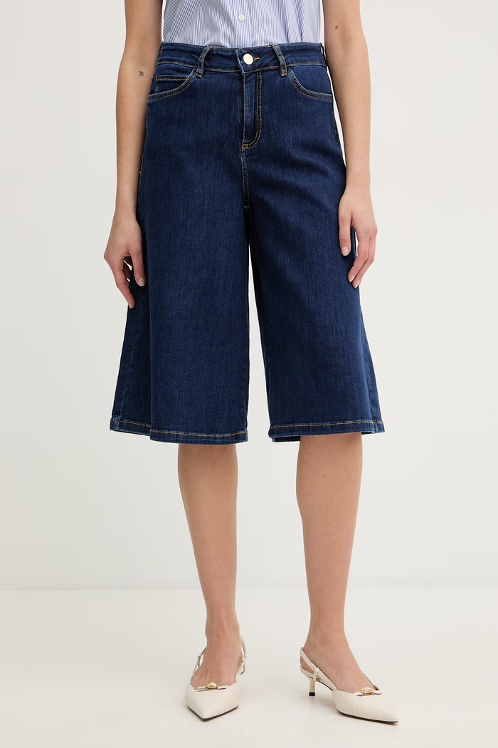 Marella pantaloni scurți pentru femei, din denim Emme by Marella albastru 2615181131200