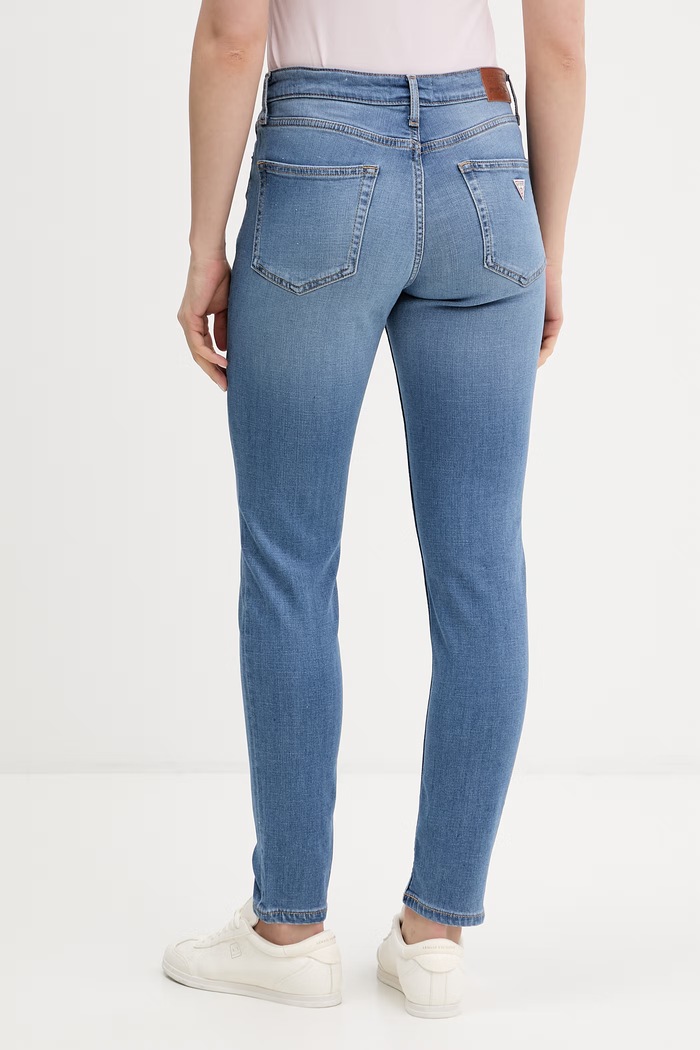 Odzież Guess Jeans jeansy skinny damskie W6RA92.D7044 niebieski
