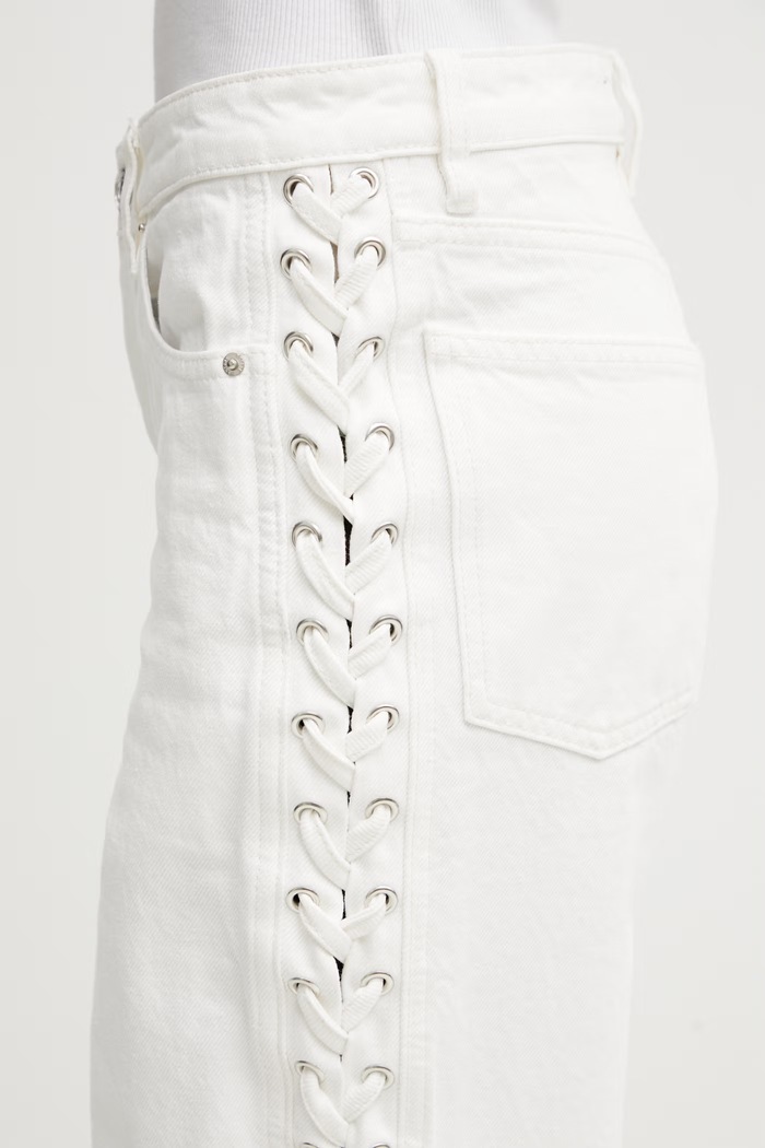 Rotate jeansy loose damskie beżowy 1155352121
