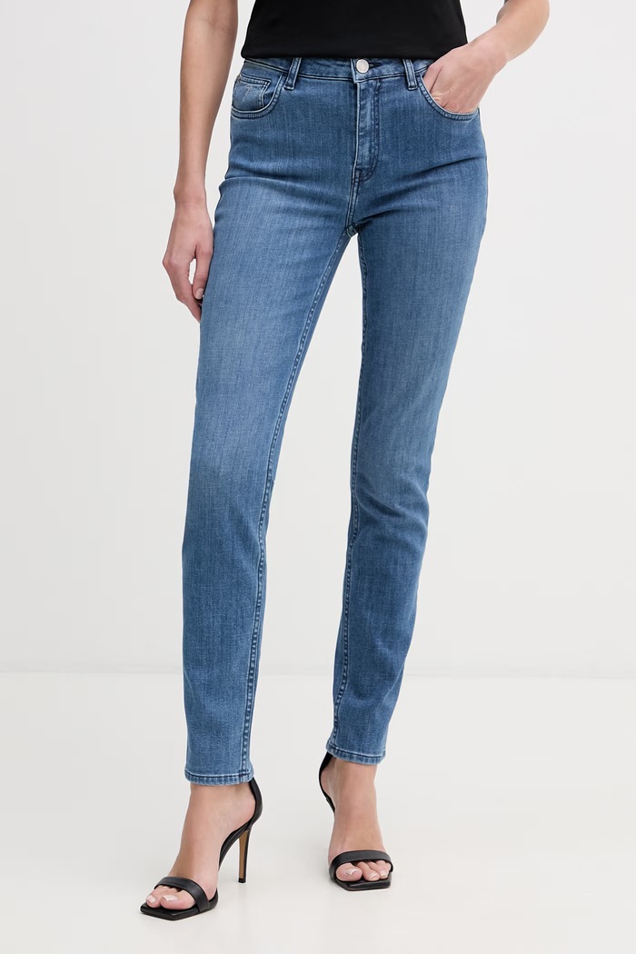 Trussardi jeansy skinny damskie niebieski P4559200343N