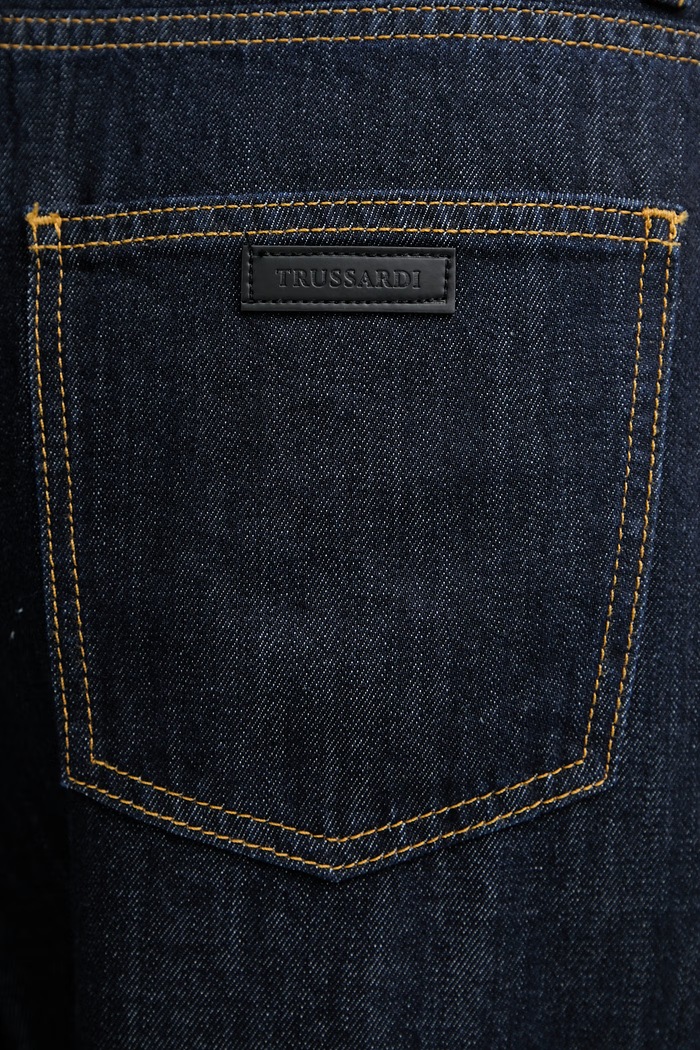 Trussardi jeansy wide leg damskie granatowy P4569100361N