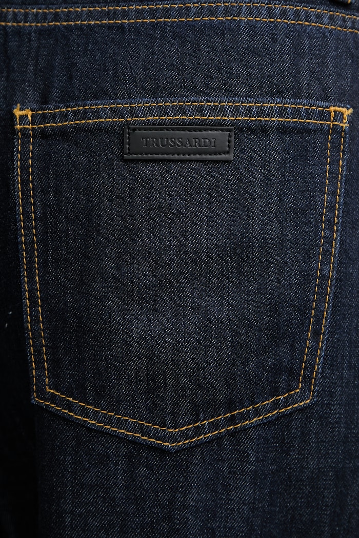 Trussardi jeansy wide leg damskie granatowy P4569100361N