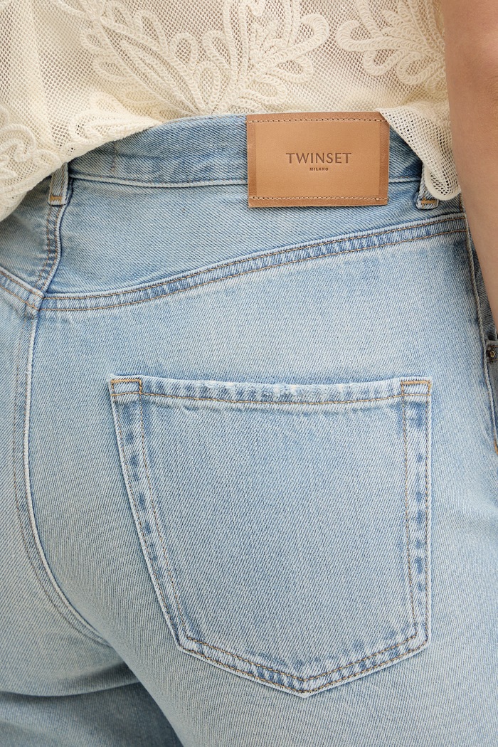Twinset Τζιν σε χαλαρή γραμμή γυναικεία μπλε 261TT2510