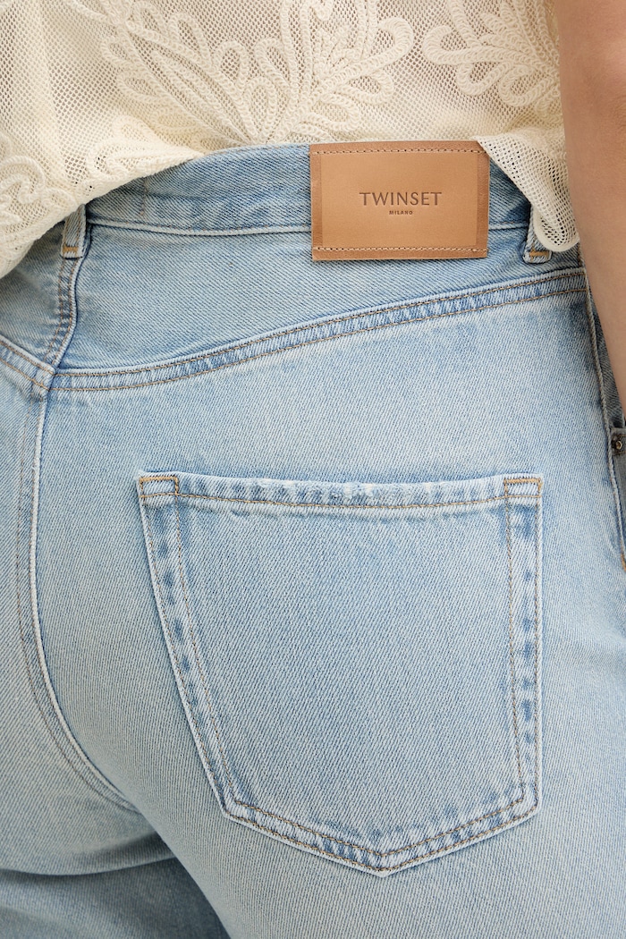 Twinset Τζιν σε χαλαρή γραμμή γυναικεία μπλε 261TT2510