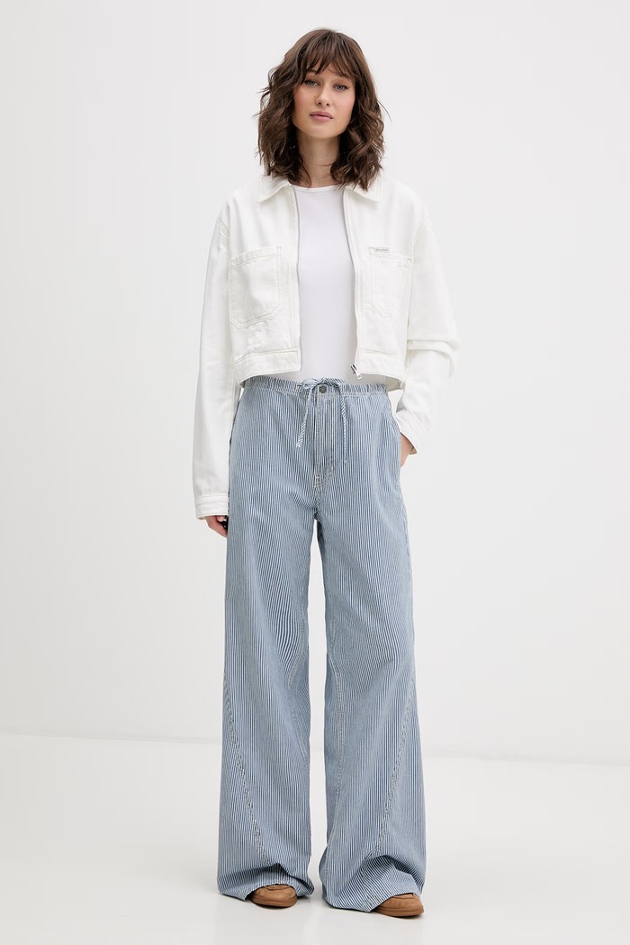 Guess Jeans rifle široké dámske W6GA2J.D7881 modrá SS26