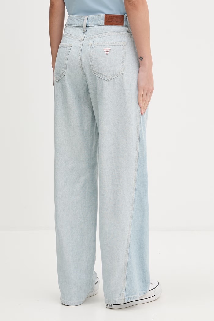 Ρούχα Guess Jeans Τζιν φαρδιάς γραμμής Γυναικεία W6GA2T.D6534 μπλε