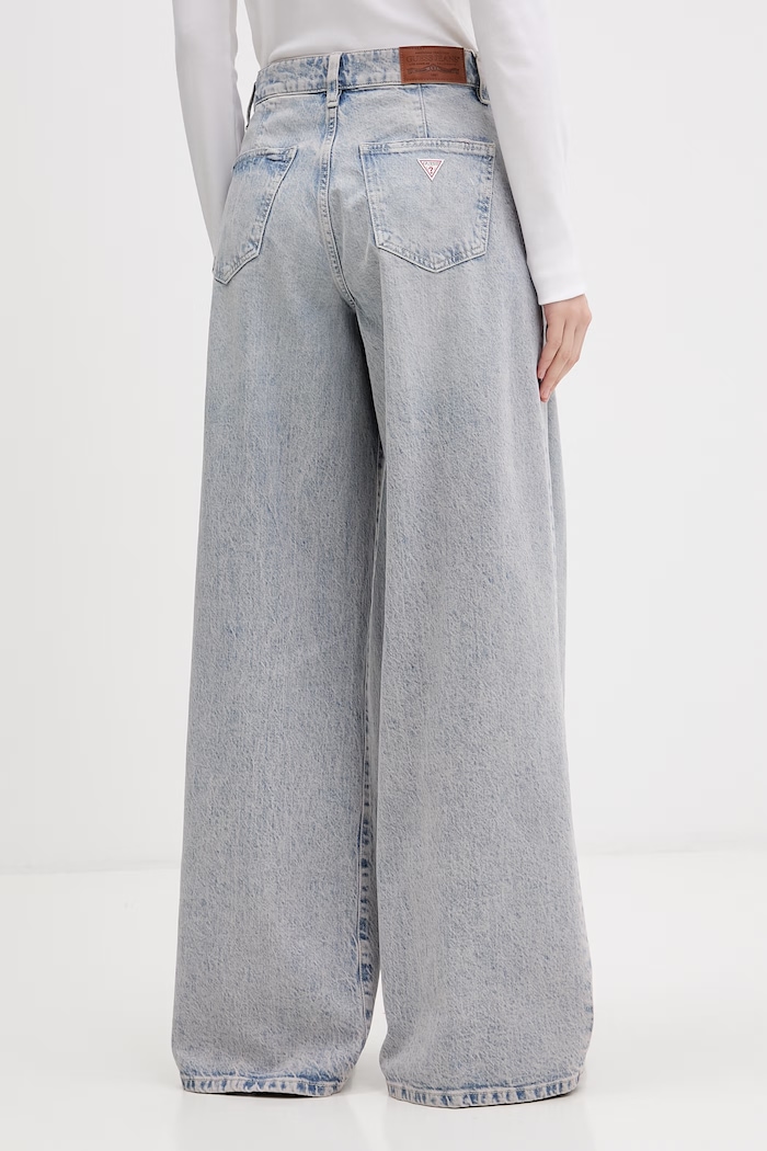 Oblečenie Guess Jeans rifle wide leg dámske W6GA2U.D5M57 modrá