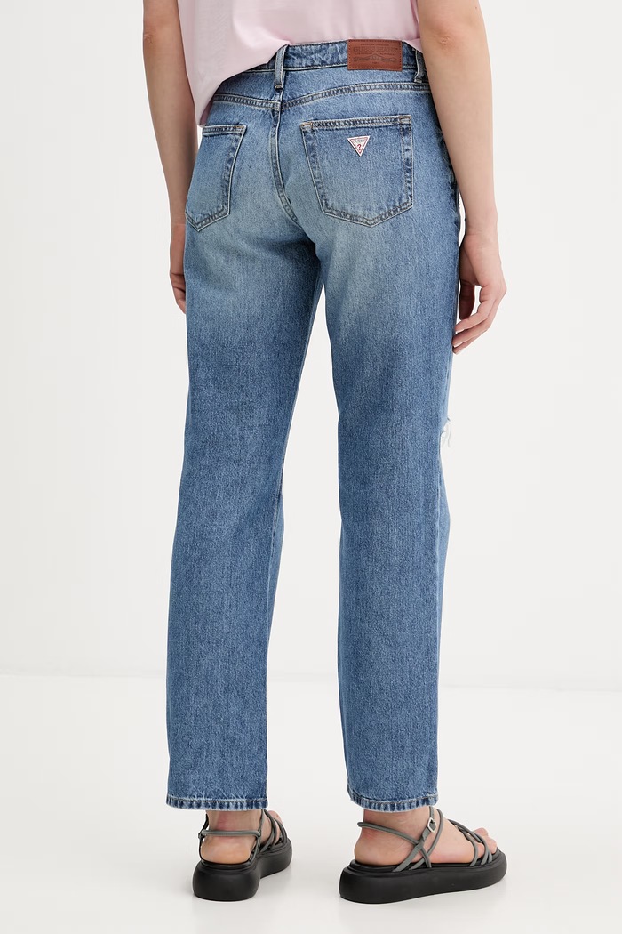 Oblečenie Guess Jeans rifle straight dámske W6GA98.D6535 modrá