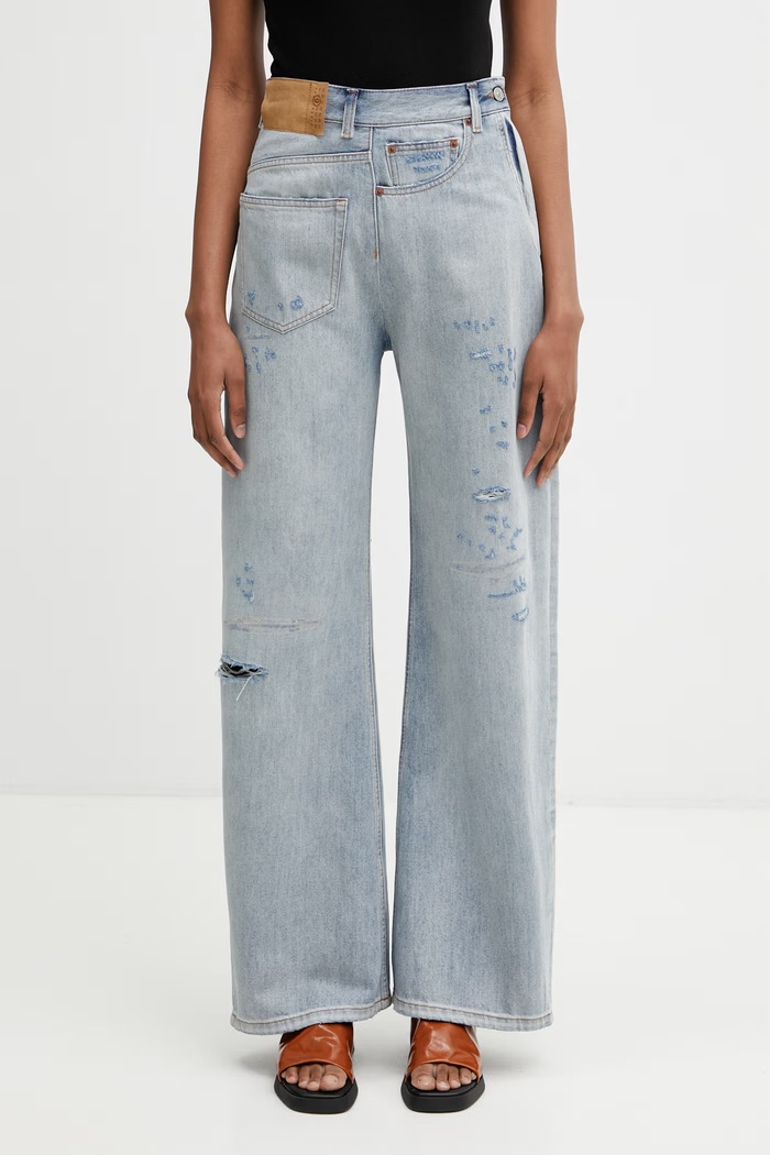 MM6 Maison Margiela Jeansy relaxed fit damskie niebieski S52LA0243.M30055.962