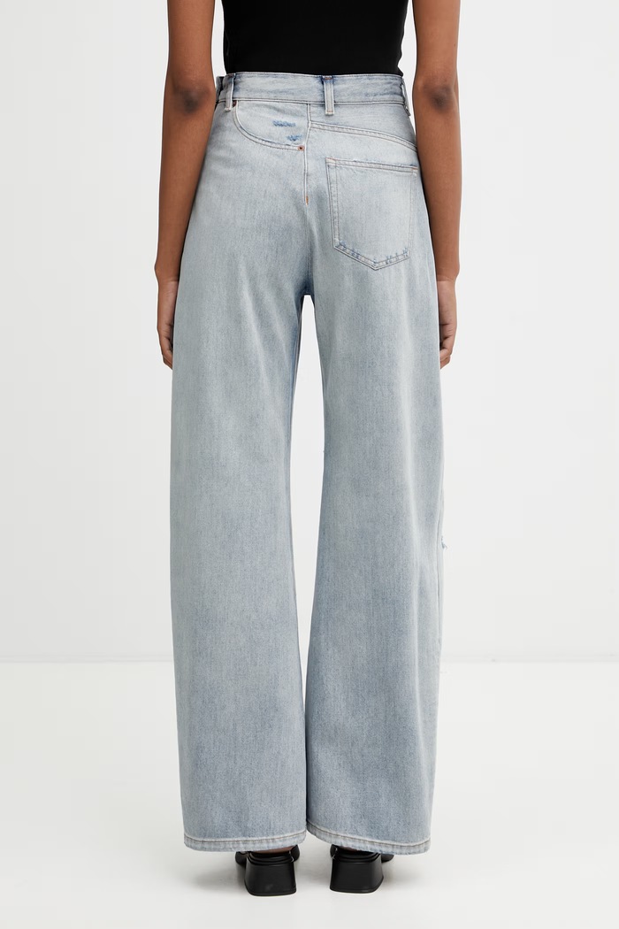 Odzież MM6 Maison Margiela Jeansy relaxed fit damskie S52LA0243.M30055.962 niebieski