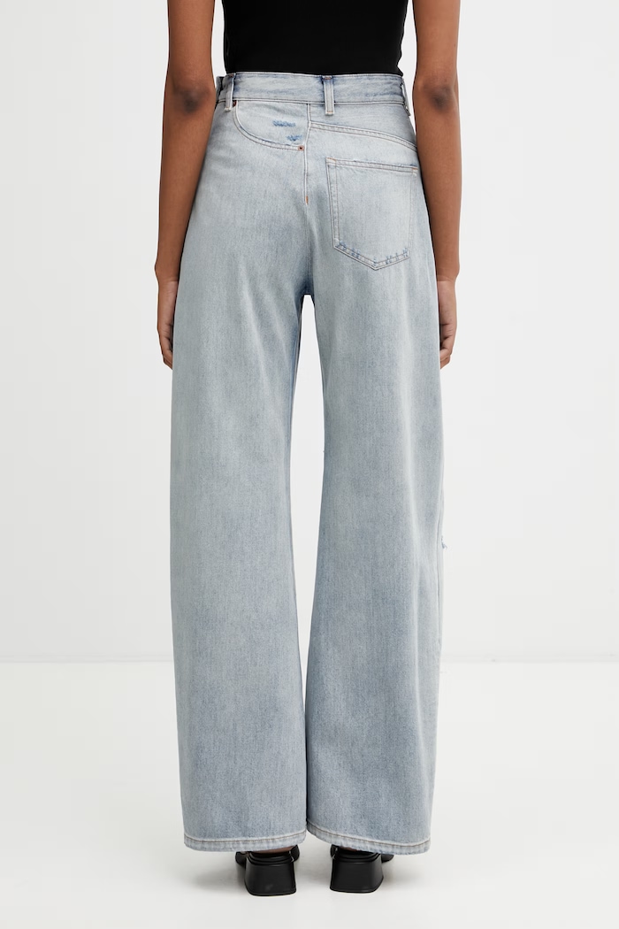 Odzież MM6 Maison Margiela Jeansy relaxed fit damskie S52LA0243.M30055.962 niebieski