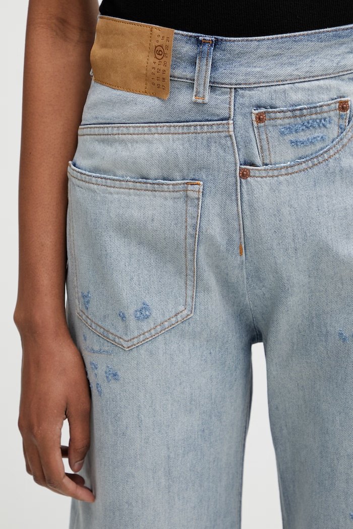 Jeansy relaxed fit damskie MM6 Maison Margiela S52LA0243.M30055.962 niebieski