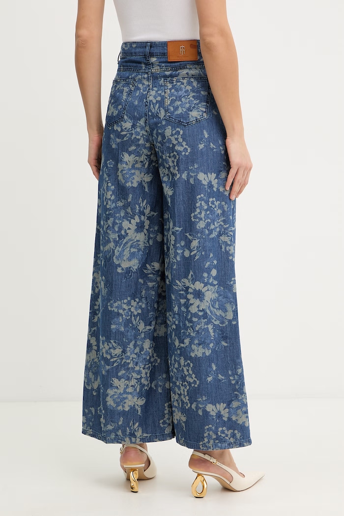 Îmbrăcăminte Fracomina pantaloni pentru femei, din bumbac FS26SV3012D400K2 albastru