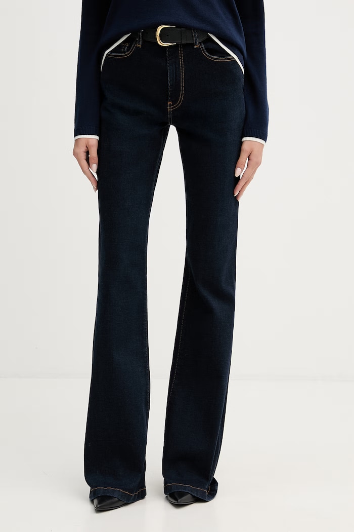United Colors of Benetton blugi flared pentru femei bleumarin 4IMHDE00F