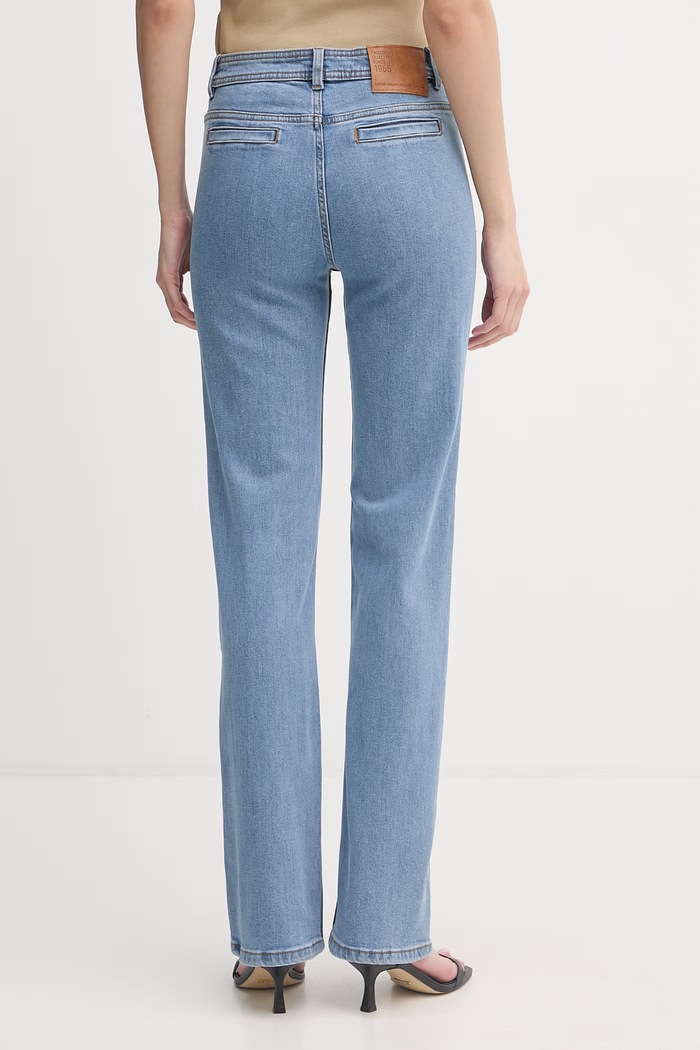 Odzież United Colors of Benetton jeansy flare damskie 4S90DF0AX niebieski