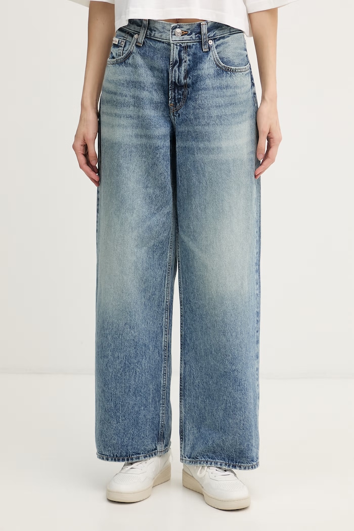 Calvin Klein Jeans rifle rovné dámske modrá LV047F473G