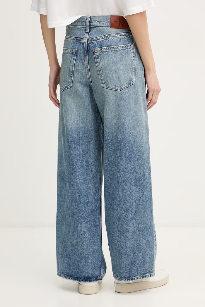 Oblečenie Calvin Klein Jeans rifle rovné dámske LV047F473G modrá