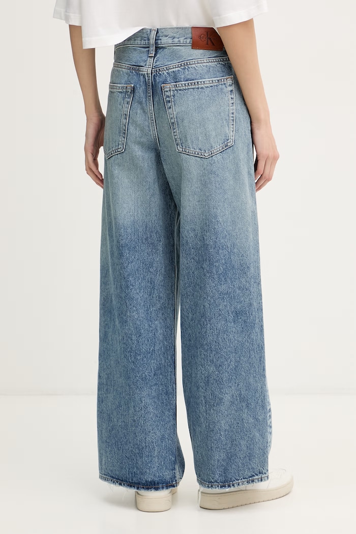 Oblečenie Calvin Klein Jeans rifle rovné dámske LV047F473G modrá