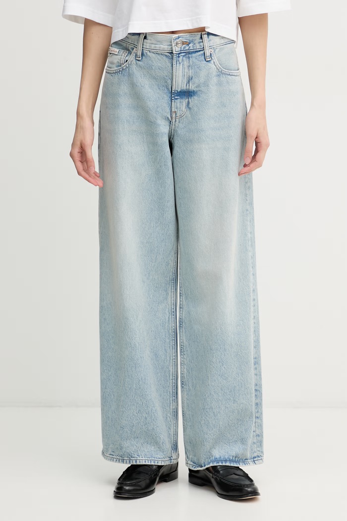 Calvin Klein Jeans rifle relaxed fit dámske modrá LV047F663G