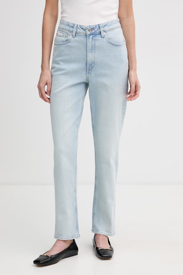 Calvin Klein Jeans rifle mom fit dámske modrá LV047F669G