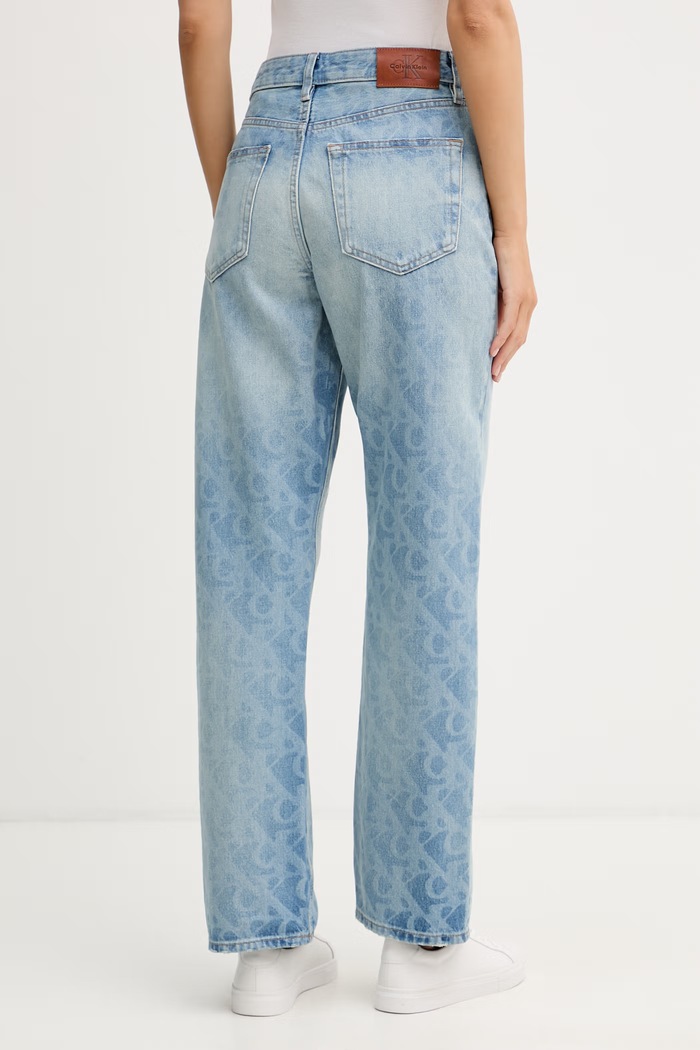 Oblečenie Calvin Klein Jeans rifle straight dámske LV047F678G modrá