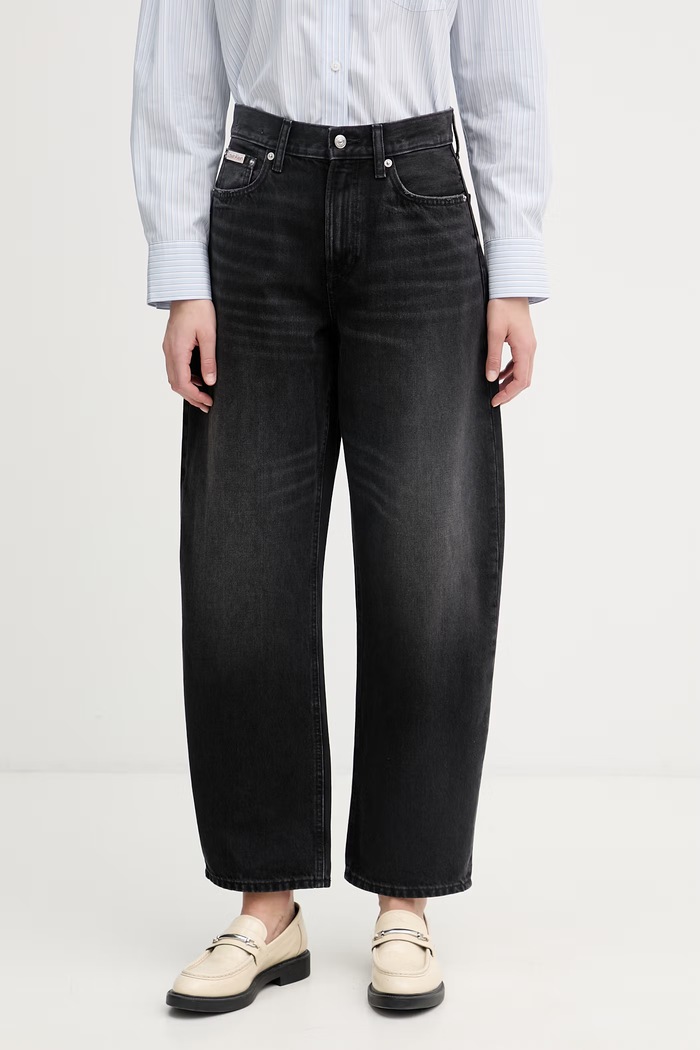 Calvin Klein Jeans rifle relaxed fit dámske čierna LV047F686G