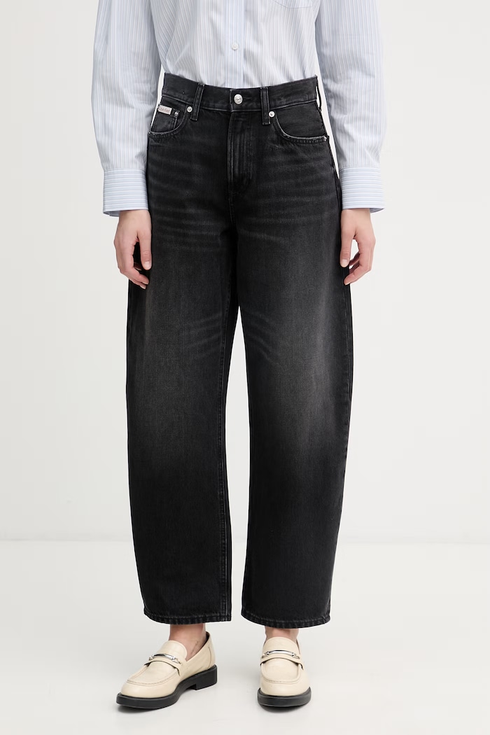 Calvin Klein Jeans rifle relaxed fit dámske čierna LV047F686G