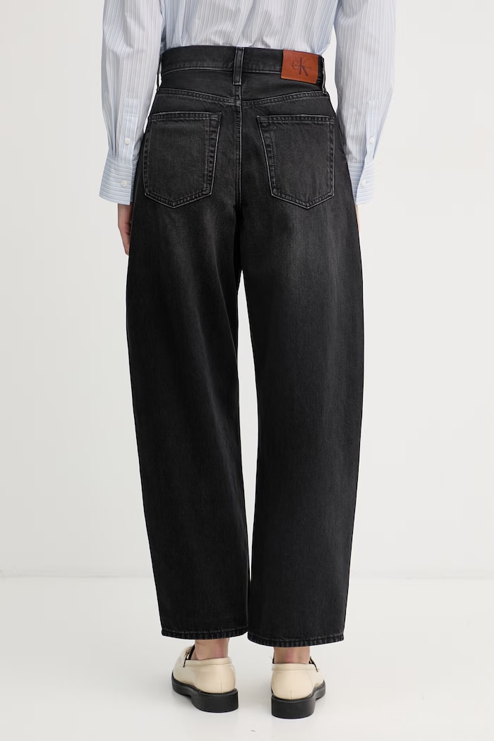 Oblečenie Calvin Klein Jeans rifle relaxed fit dámske LV047F686G čierna