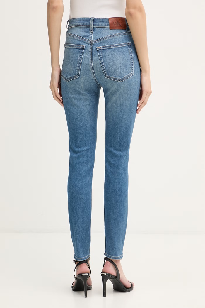 Oblečenie Calvin Klein Jeans rifle skinny dámske LV047F700G modrá