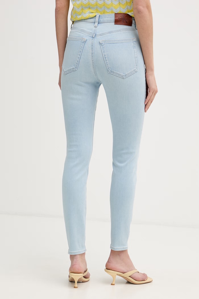 Oblečenie Calvin Klein Jeans rifle skinny dámske LV047F701G modrá